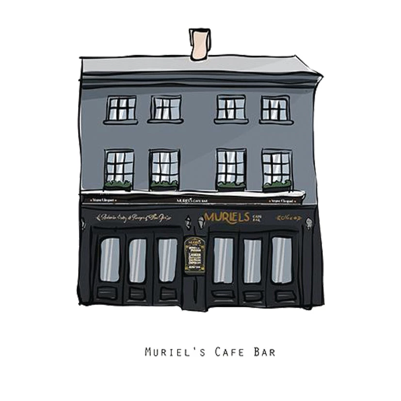 Cowfield Design MURIEL’S CAFE BAR - Belfast Pub Print - Made In Ireland