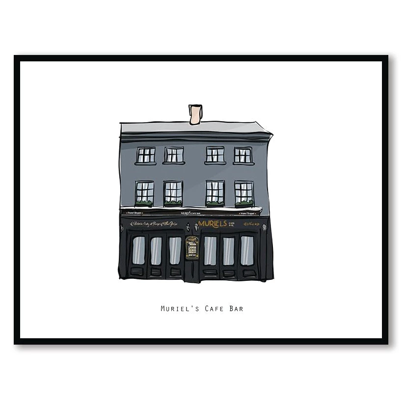 Cowfield Design MURIEL’S CAFE BAR - Belfast Pub Print - Made In Ireland