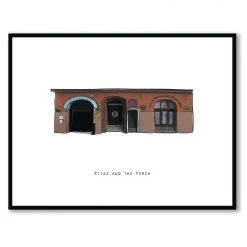 Cowfield Design RITAS AND THE PERCH - Belfast Pub Print - Made In Ireland Irish Pub Prints