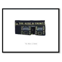 Cowfield Design Irish Pub Prints The ROSE & CROWN - Belfast Pub Print - Made In Ireland