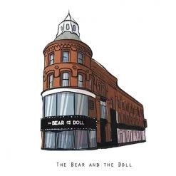 Cowfield Design Irish Pub Prints THE BEAR AND THE DOLL - Belfast Pub Print - Made In Ireland