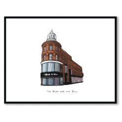 Cowfield Design Irish Pub Prints THE BEAR AND THE DOLL - Belfast Pub Print - Made In Ireland
