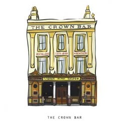 Cowfield Design The CROWN - Belfast Pub Print - Made In Ireland Irish Pub Prints
