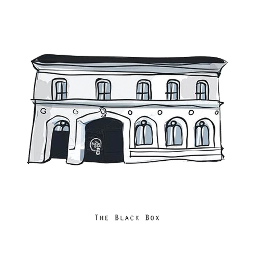 Cowfield Design The BLACK BOX - Belfast Pub Print - Made In Ireland