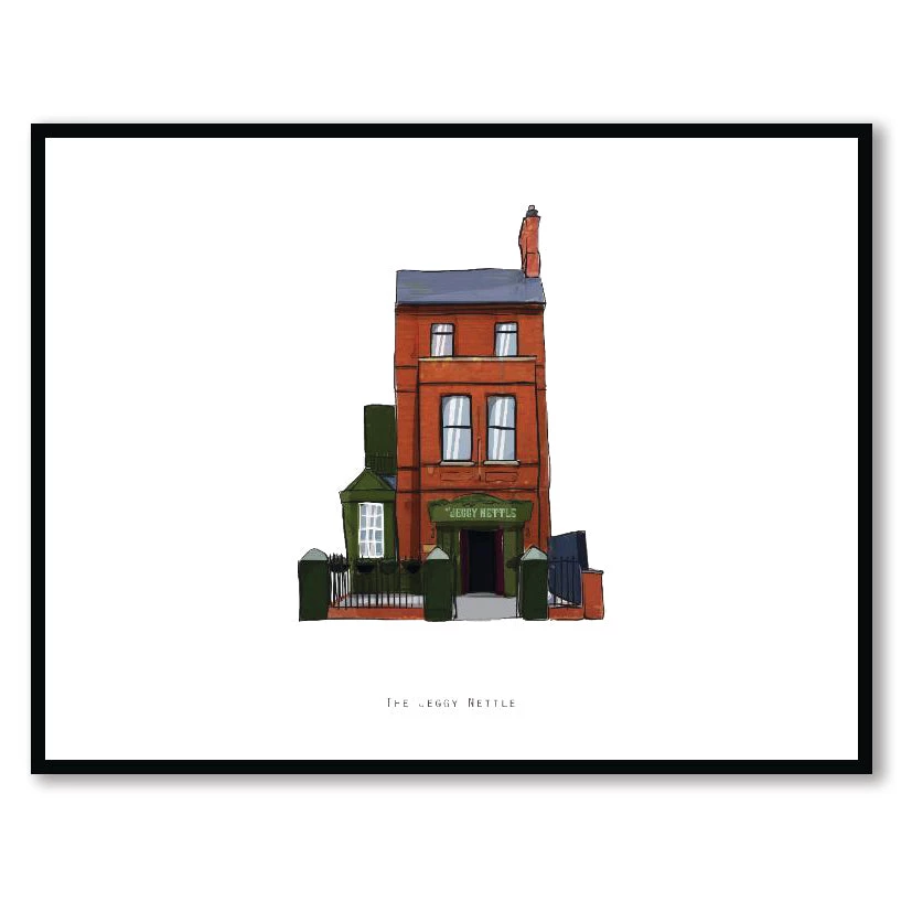 Cowfield Design Irish Pub Prints The JEGGY NETTLE - Belfast Pub Print - Made In Ireland