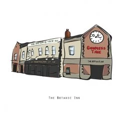 Cowfield Design BOTANIC INN - Belfast Pub Print - Made In Ireland Irish Pub Prints