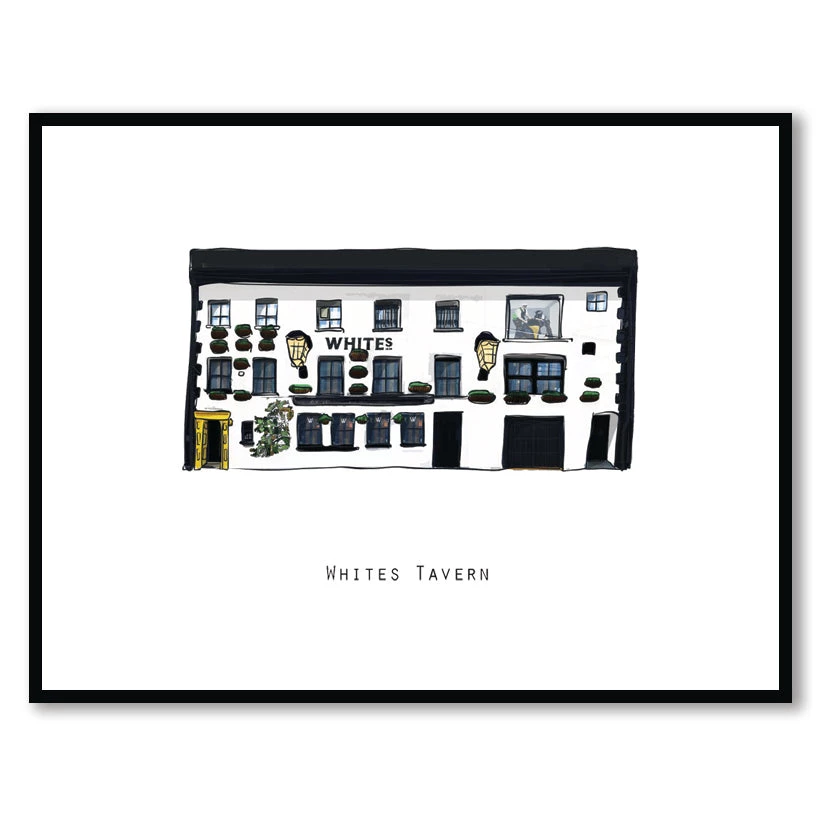 Cowfield Design WHITES TAVERN - Belfast Pub Print - Made In Ireland