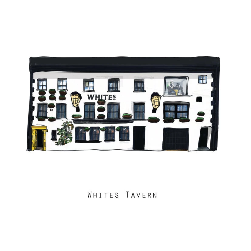Cowfield Design WHITES TAVERN - Belfast Pub Print - Made In Ireland