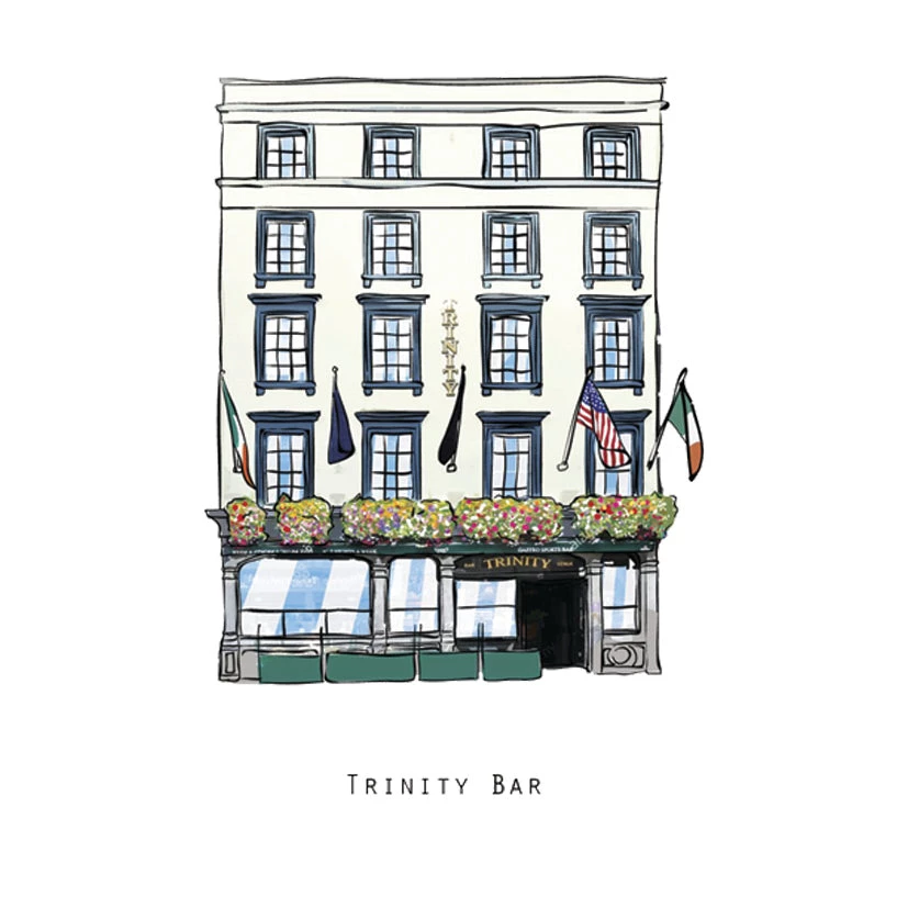 Cowfield Design TRINITY BAR - Dublin Pub Print - Made In Ireland