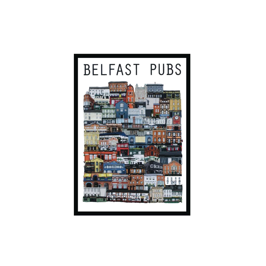 Cowfield Design BELFAST Pubs - Ultimate Bar Print - Made In Ireland
