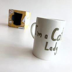 We Have It Wrapped UP All Mugs I'M A CAT LADY - Belfast - Humorous - Bone - China - Mug