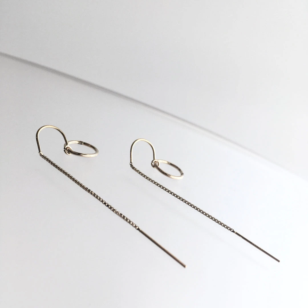 A Box For My Treasure HOOP CHAIN DROP Earrings Gold Plated All Jewellery