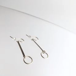 A Box For My Treasure BAR HOOP DROP Earrings Gold Plated