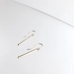 A Box For My Treasure BAR DROP Earrings Gold Plated