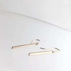 A Box For My Treasure BAR DROP Earrings Gold Plated