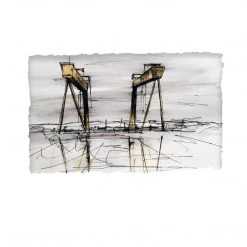 Stephen Farnan Studio THE CRANES - Harland And Wolff Shipyard Belfast County Antrim By Stephen Farnan