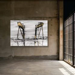 Stephen Farnan Studio THE CRANES - Harland And Wolff Shipyard Belfast County Antrim By Stephen Farnan
