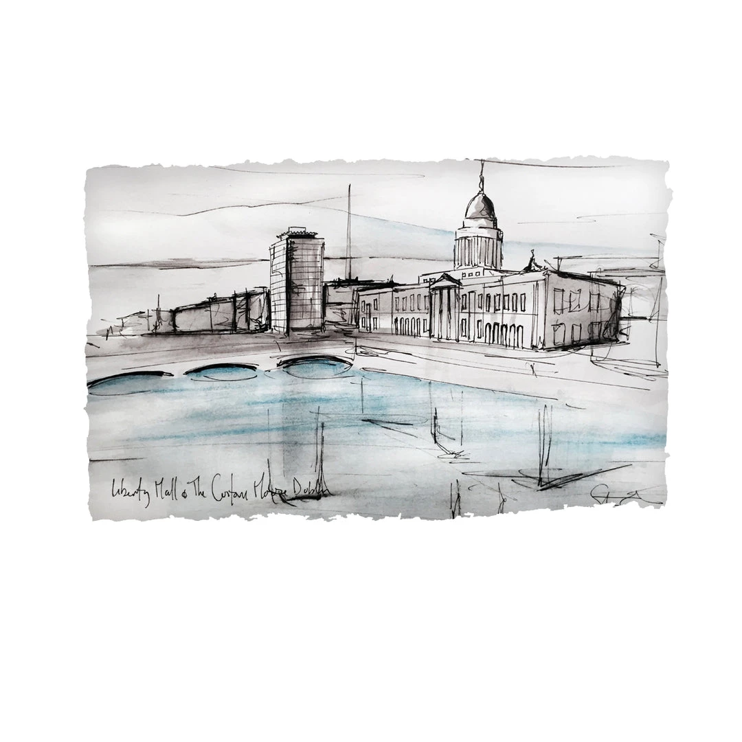 Stephen Farnan Studio Places Customs House & The Liberty Hall - County Dublin By Stephen Farnan