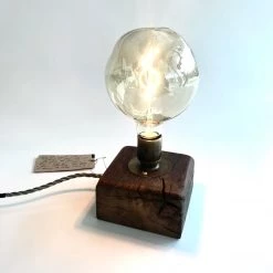 Copperfish Dromod Table Lamp - 500 Year Old Spalted Irish Oak