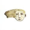 All Pottery FACE Brooch II - Sculpture Ceramic Figurative By Christy Keeney