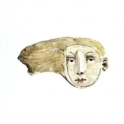All Pottery FACE Brooch II - Sculpture Ceramic Figurative By Christy Keeney