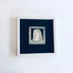 All Pottery LADY I - Framed Tile - Sculpture Ceramic Figurative By Christy Keeney