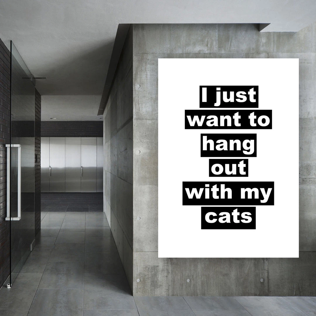 Typo-gra-phy I Just Want To Hang Out With My Cats