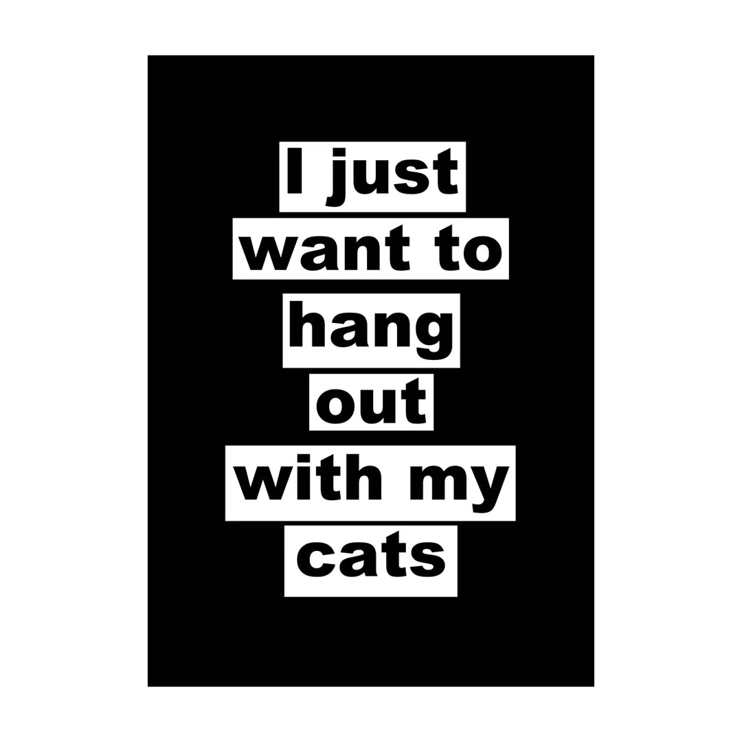 Typo-gra-phy I Just Want To Hang Out With My Cats