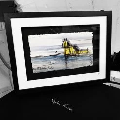Stephen Farnan Studio DIVING OFF BLACKROCK - Iconic Yellow Sea Diving Boards Salthill Galway Ireland By Stephen Farnan