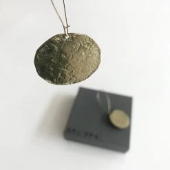 Daki Daki Disc EARRINGS Textured Brass - Contemporary Made In Dublin Ireland