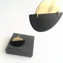 Daki Daki EARRINGS Black + Brass Textured - Contemporary Made In Dublin Ireland