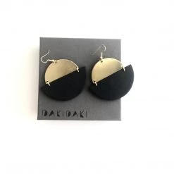 Daki Daki EARRINGS Black + Brass Textured - Contemporary Made In Dublin Ireland