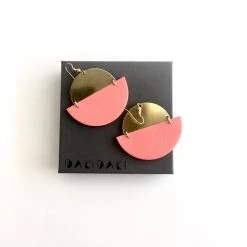 Daki Daki EARRINGS Pinky + Brass Textured - Contemporary Made In Dublin Ireland