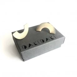 Daki Daki EARRINGS Crescent Brass Textured - Contemporary Made In Dublin Ireland