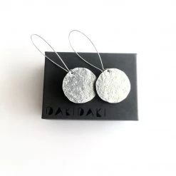 Daki Daki Disc EARRINGS Textured Aluminium - Contemporary Made In Dublin Ireland