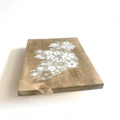 Text Art FLORAL IRELAND MAP - Once Upon A Dandelion - Wood Art Sign - Made In Ireland