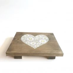 HEART - Daisies - Once Upon A Dandelion - Wood Art Sign - Made In Ireland Text Art