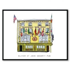 Cowfield Design OLIVER ST JOHN GOGARTY - Dublin Pub Print - Made In Ireland