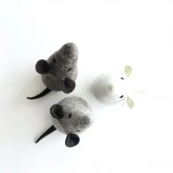 THREE BLIND MICE - Felt Wool Animal Art By Flock Studio - Made In Dublin, Ireland Heritage Gifts