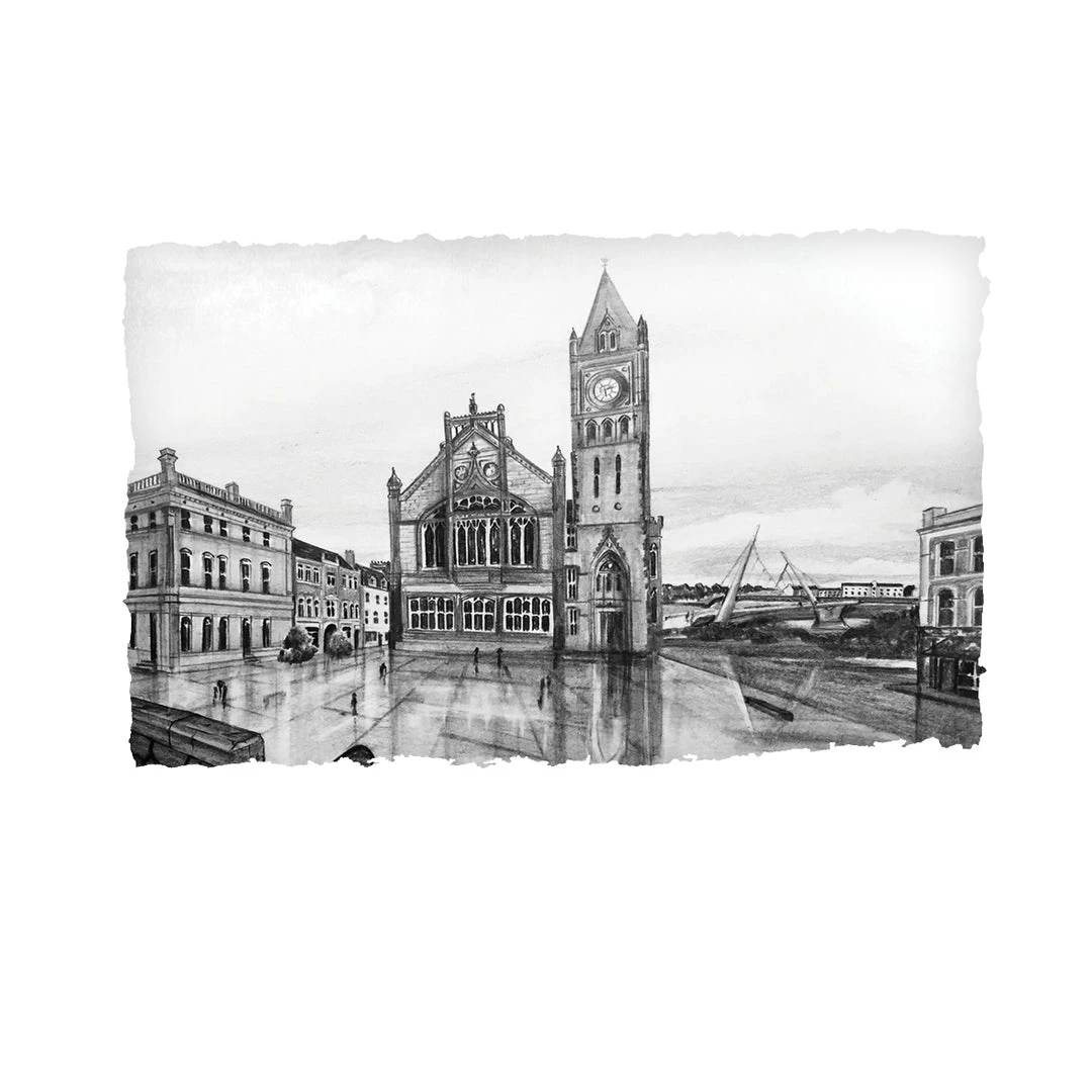 Stephen Farnan Studio Places THE GUILDHALL, DERRY - Walled City County Derry By Stephen Farnan