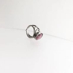 Gallardo & Blaine Rings Rough Cut Ruby Dewberry Ring - Solid Silver With Gold Plate