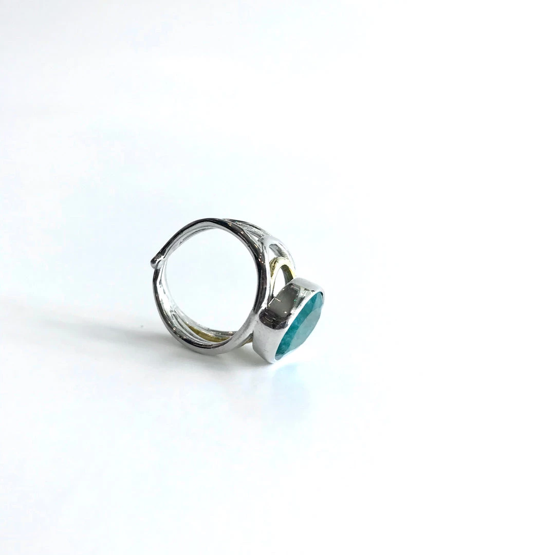 Gallardo & Blaine Rough Cut Emerald Dewberry Ring - Solid Silver With Gold Plate All Jewellery