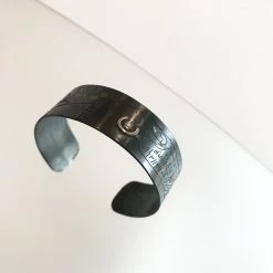 Oxidised Silver Gold Etched Cuff - By Ghost & Bonesetter - Made In Belfast All Jewellery