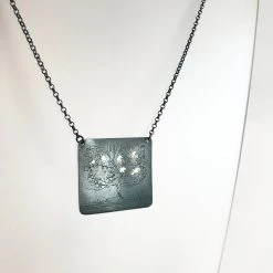 Ghost & Bonesetter Nightwalk Oxidised Silver Gold Etched Tree Pendant Necklace