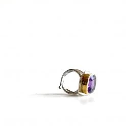 Gallardo & Blaine Amethyst Art Deco Ring - Solid Silver With Gold Plate Rings