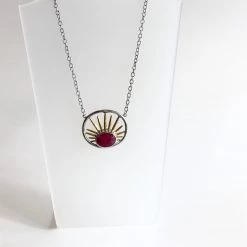 Gallardo & Blaine Goddess RUBY Pendant Necklace - Sterling Silver And Gold Plate Necklaces