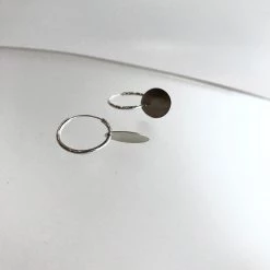 All Jewellery Silver Disc Beaten Hoop Earrings - By Ghost & Bonesetter - Made In Belfast