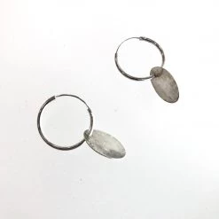 All Jewellery Silver Disc Beaten Hoop Earrings - By Ghost & Bonesetter - Made In Belfast