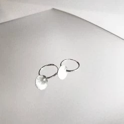 All Jewellery Silver Disc Beaten Hoop Earrings - By Ghost & Bonesetter - Made In Belfast