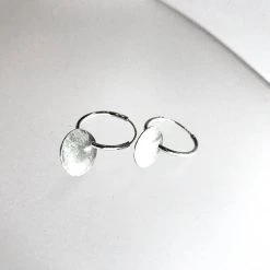 All Jewellery Silver Disc Beaten Hoop Earrings - By Ghost & Bonesetter - Made In Belfast